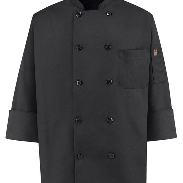 Ten Pearl Button Black Chef Coat Thumbnail