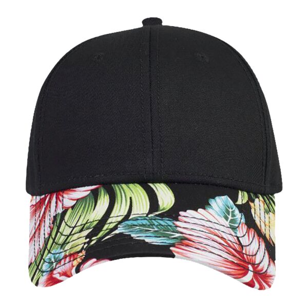 OTTO Hawaiian Pattern Visor Superior Cotton Twill Six Panel Low Profile Baseball Cap Thumbnail