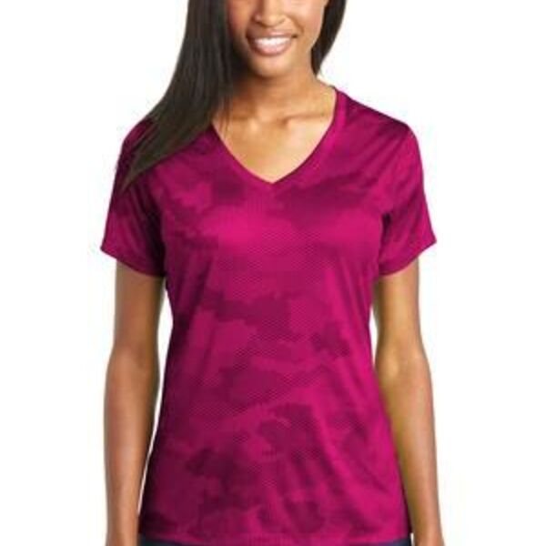 Ladies CamoHex V Neck T-Shirt Thumbnail